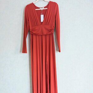 Baltic Born Dress Day Maxi Dress Long Sleeve Cinnamon Size L NWT